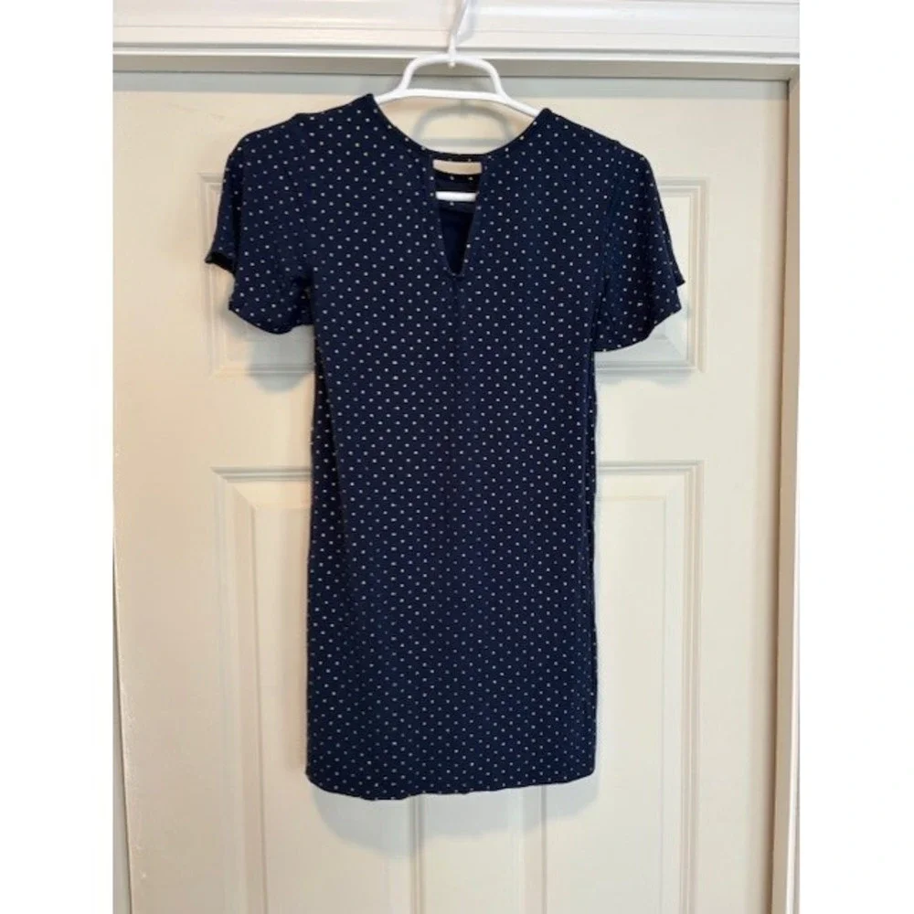 Old Navy girls size 8 stretchy jersey dress, navy blue with gold stars